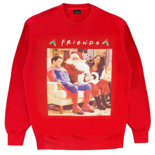 Front - Friends Mens Father Christmas and Superman Sweatshirt