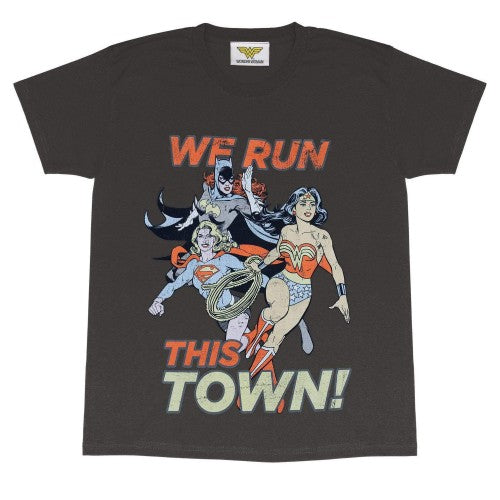 Front - DC Comics Womens/Ladies We Run This Town Wonder Woman Boyfriend T-Shirt