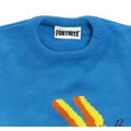 Blue - Back - Fortnite Girls Llama Knitted Jumper