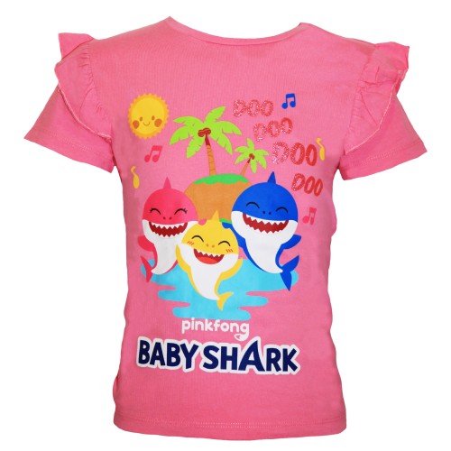 Front - Baby Shark Girls Tropical Island T-Shirt