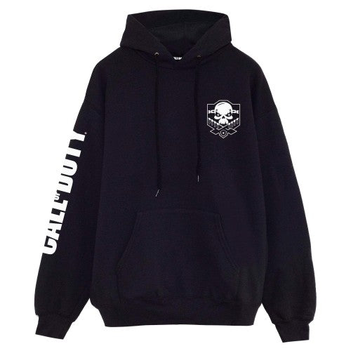Front - Call Of Duty Mens Breast Print Skull Logo Pullover Hoodie