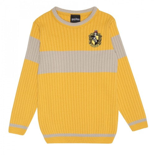 Front - Harry Potter Girls Quidditch Hufflepuff Knitted Jumper
