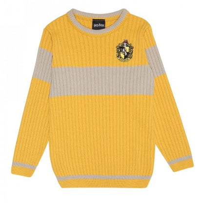 Front - Harry Potter Girls Quidditch Hufflepuff Knitted Jumper