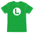 Front - Super Mario Mens Luigi Logo T-Shirt