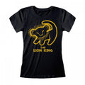 Front - The Lion King Womens/Ladies Simba Silhouette Fitted T-Shirt