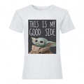 Front - Star Wars: The Mandalorian Womens/Ladies My Good Side The Child Boyfriend T-Shirt