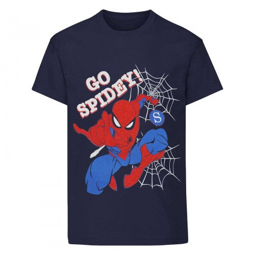 Front - Spider-Man Boys Go Spidey T-Shirt
