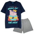 Front - Peppa Pig Mens Hero Of The Day Short Pyjama Set