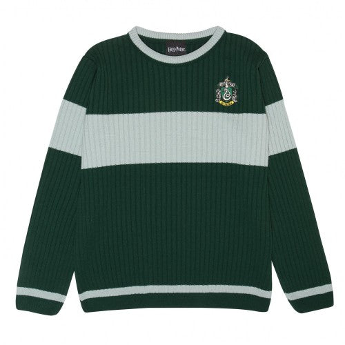 Front - Harry Potter Womens/Ladies Slytherin Quidditch Knitted Jumper
