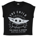 Front - Star Wars: The Mandalorian Girls The Force Is Strong The Child Cropped T-Shirt