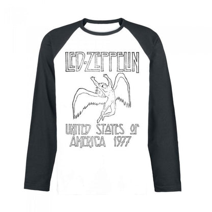 Front - Led Zeppelin Unisex Adult USA 77 Long-Sleeved T-Shirt