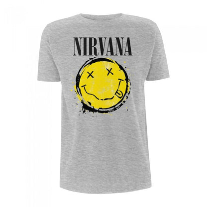 Front - Nirvana Unisex Adult Smiley Splat T-Shirt