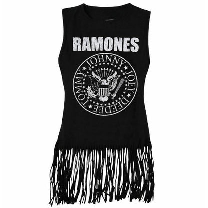 Front - Ramones Womens/Ladies Presidential Seal Tassel Vest Top