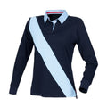 Front - Front Row Womens/Ladies Diagonal Stripe House Rugby Polo Shirt