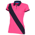 Front - Front Row Womens/Ladies Diagonal Stripe House Slim Fit Polo Shirt