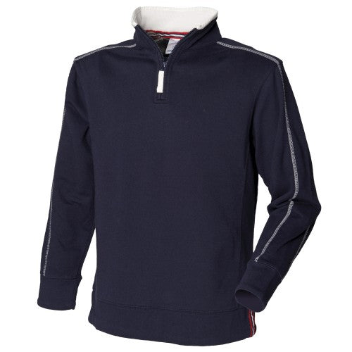 Front - Front Row Mens Zip Neck Sweatshirt