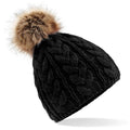 Front - Beechfield Unisex Pom Pom Cable Beanie