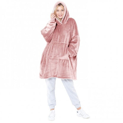 Front - Home & Living Unisex Adult Sherpa Reversible Oversized Hoodie