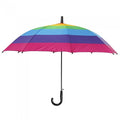 Front - Something Different Rainbow Striped Stick Umbrella