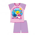 Purple-Pink - Front - Baby Shark Girls Short Pyjama Set