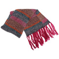 Front - Womens/Ladies Striped Large Knitted Winter Scarf With Tassles