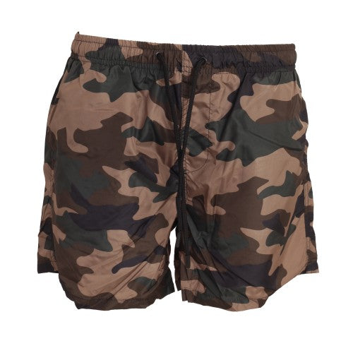 Front - Brave Soul Mens Camouflage Print Swim Shorts
