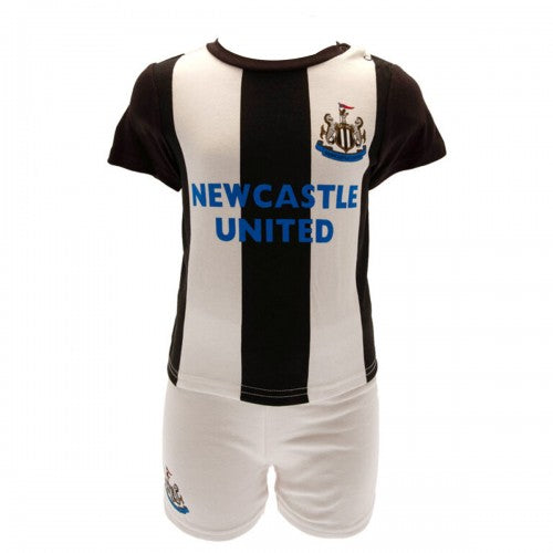 Front - Newcastle United FC Baby Home Kit Top & Bottom Set