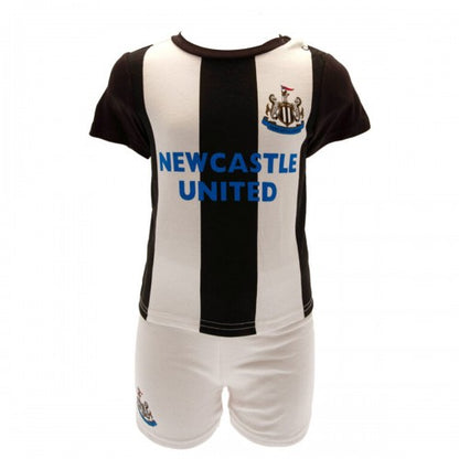 Front - Newcastle United FC Baby Home Kit Top & Bottom Set