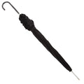 Front - Womens/Ladies Black Lightweight Frilly Walking Umbrella