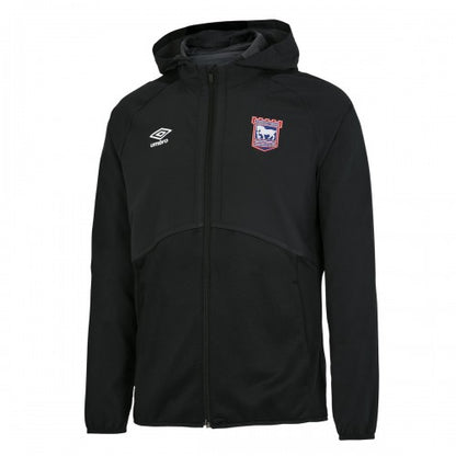 Front - Ipswich Town FC Mens 22/23 Umbro Full Zip Hoodie