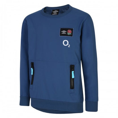 Front - England Rugby Childrens/Kids 22/23 Umbro Woven Sweatshirt