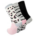 Front - Honesty Womens/Ladies Cotton Rich Animal Print Socks (Pack Of 3)