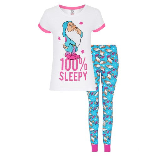 Front - Disney Womens/Ladies Snow White 100% Sleepy Pyjama Set