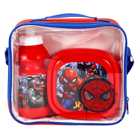 Red - Back - Spider-Man Childrens-Kids Lunch Box Set