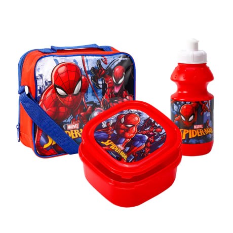 Red - Front - Spider-Man Childrens-Kids Lunch Box Set