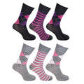 Front - Cottonique Womens/Ladies Comfort Fit Argyle Socks (6 Pairs)