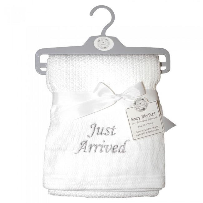 Front - Snuggle Baby Unisex Just Arrived Cellular Embroidered Blanket