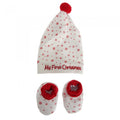 Front - Nursery Time Christmas Hat And Bootie Set
