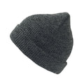 Black Melange - Front - Atlantis Fusion Melange Double Skin Beanie