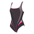 GREY-PINK - Front - Aqua Sphere Ladies-Womens Lima Naiad Swimming Costume - Swimsuit