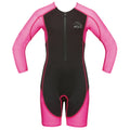 PINK - Front - Aqua Sphere Childrens Boys-Girls Stingray Shorty Long Sleeve Wetsuit