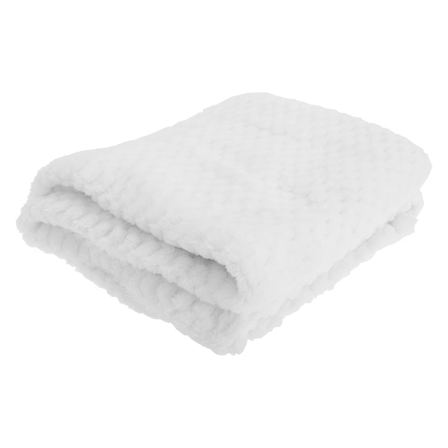 White - Front - Baby Boys-Girls Supersoft Waffle Textured Blanket