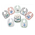 Blue - Back - Baby Patterned 7 Days Of The Week Bibs In Boys & Girls Options (Pack Of 7)