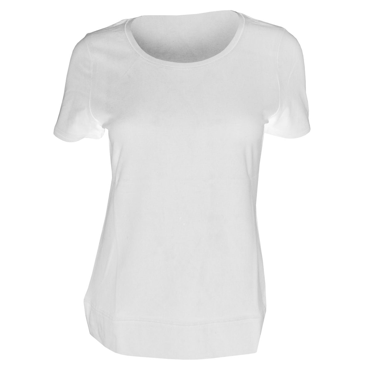 White - Back - Russell Collection Ladies-Womens Short Sleeve Strech Top