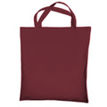 Claret - Front - Jassz Bags "Cedar" Cotton Short Handle Shopping Bag - Tote