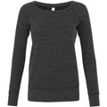 Charcoal Black Triblend - Front - Bella Ladies-Womens Slouchy Wideneck Relaxed Fit Sweatshirt