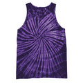 Spiral Purple - Front - Colortone Womens-Ladies Sleeveless Tie-Dye Tank Top