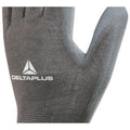 Grey - Back - Delta Plus Knitted Polyester Work Safety Gloves