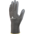 Grey - Front - Delta Plus Knitted Polyester Work Safety Gloves