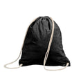 Black - Front - Shugon Stafford Cotton Drawstring Tote Backpack Bag - 13 Litres (Pack of 2)